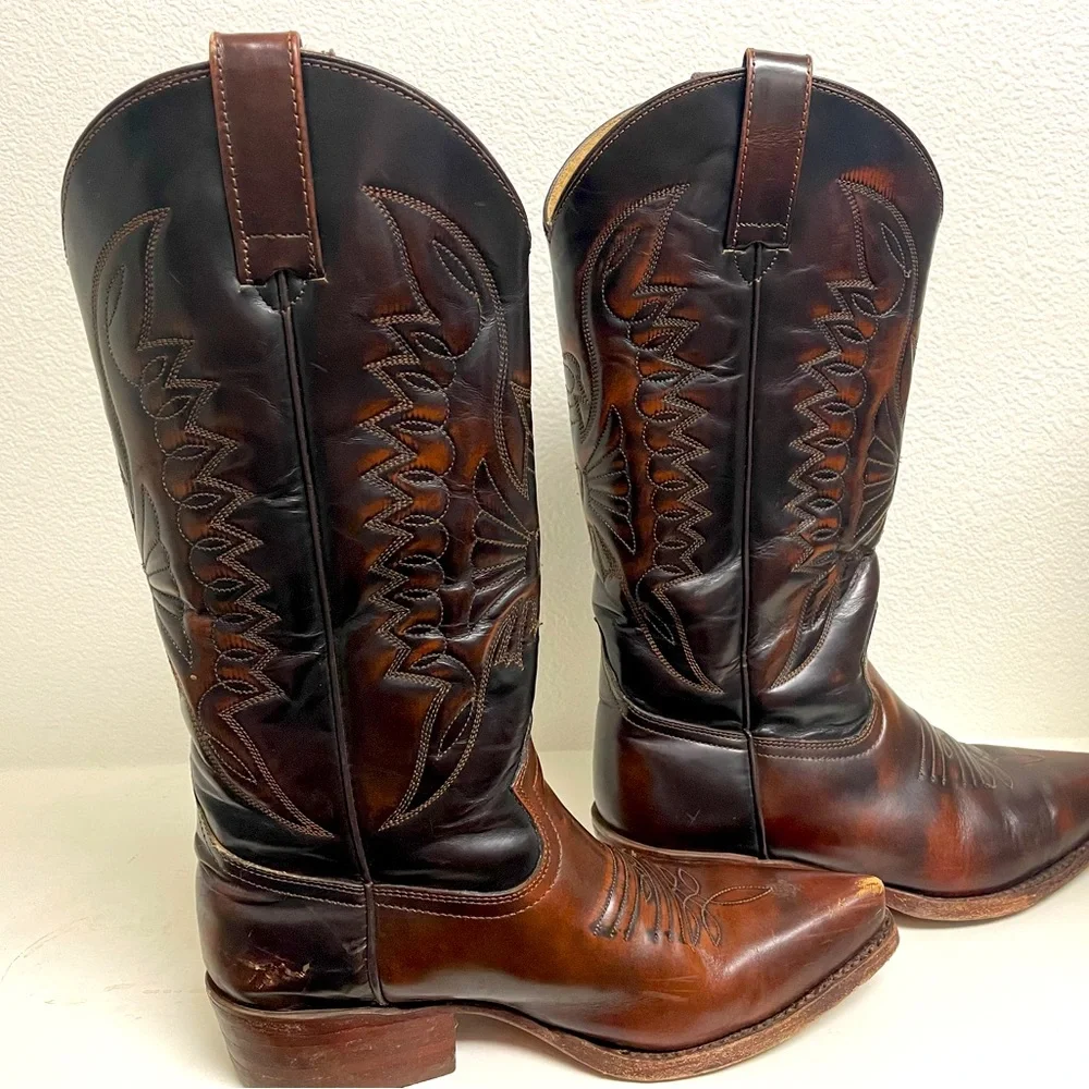 Buffalo David Bitton Brown Leather Western Cowboy Boots - Picture 1 of 16